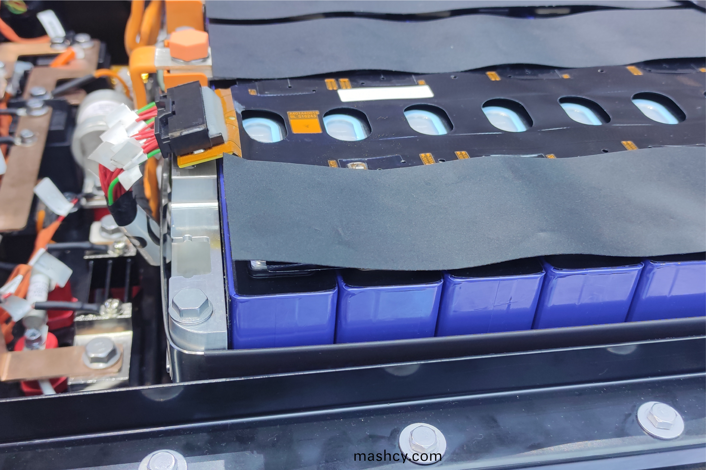 Battery module end plate cushion